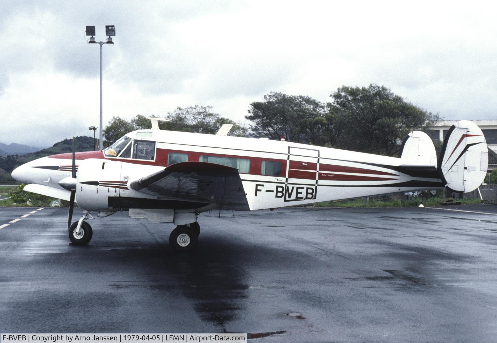 F-BVEB, 1964 Beech H-18 Tri-Gear C/N BA-663, 04-1979 flying daily Postservice Nice-Ajaccio-Calvi-Bastia