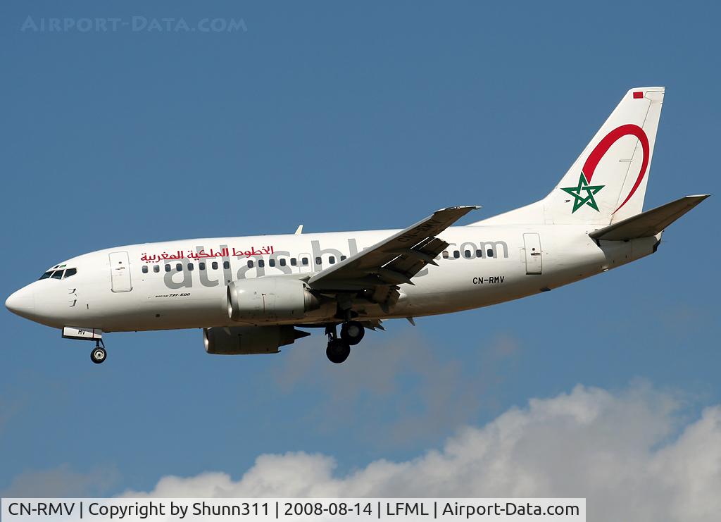 CN-RMV, 1991 Boeing 737-5B6 C/N 25317, Landing rwy 32R