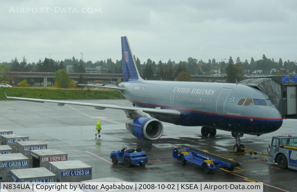 N834UA, 2001 Airbus A319-131 C/N 1420, At Seattle Tacoma