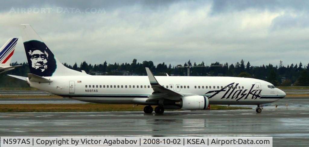 N597AS, 2008 Boeing 737-890 C/N 35689, At Seattle Tacoma