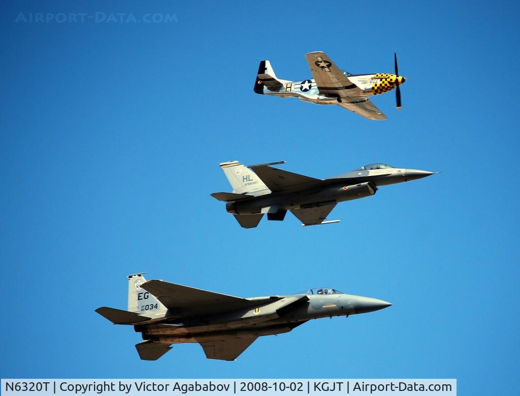 N6320T, 1962 North American P-51D Mustang C/N 122-41037, At Grand Junction Airshow. 3 planes at once :)