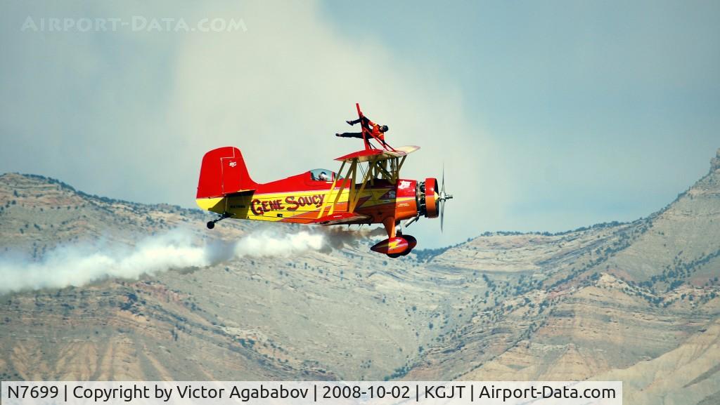 N7699, 1972 Grumman G-164A Show Cat C/N 1004, At Grand Junction Airshow. A woman on wings :)