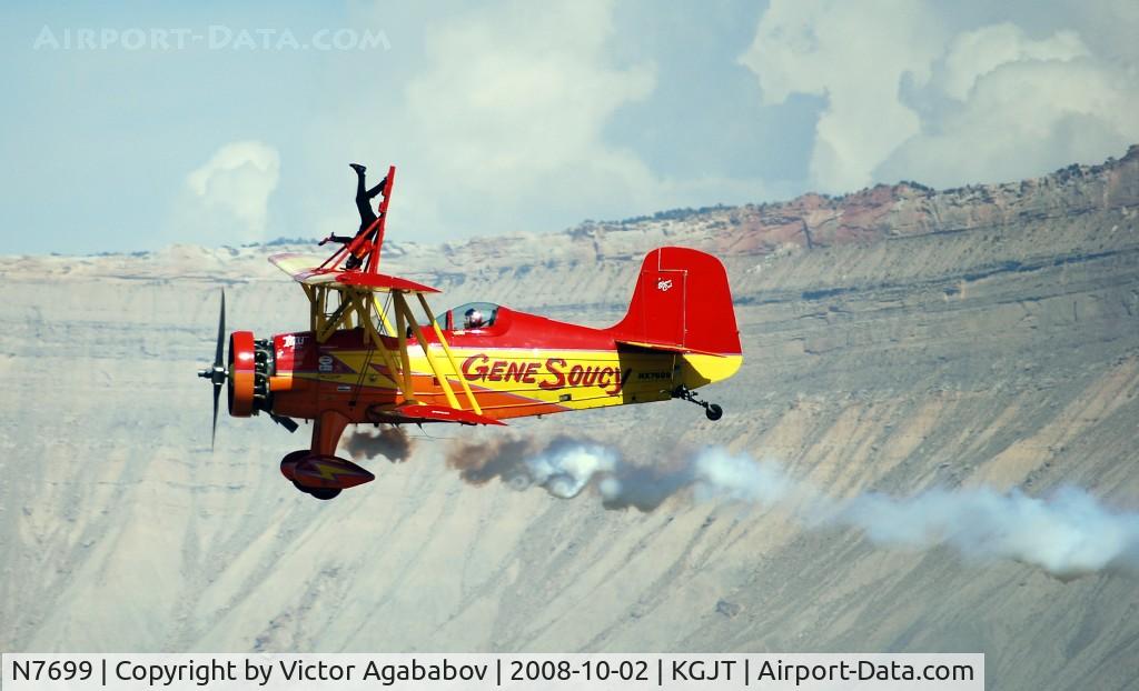 N7699, 1972 Grumman G-164A Show Cat C/N 1004, At Grand Junction Airshow. A woman on wings :)