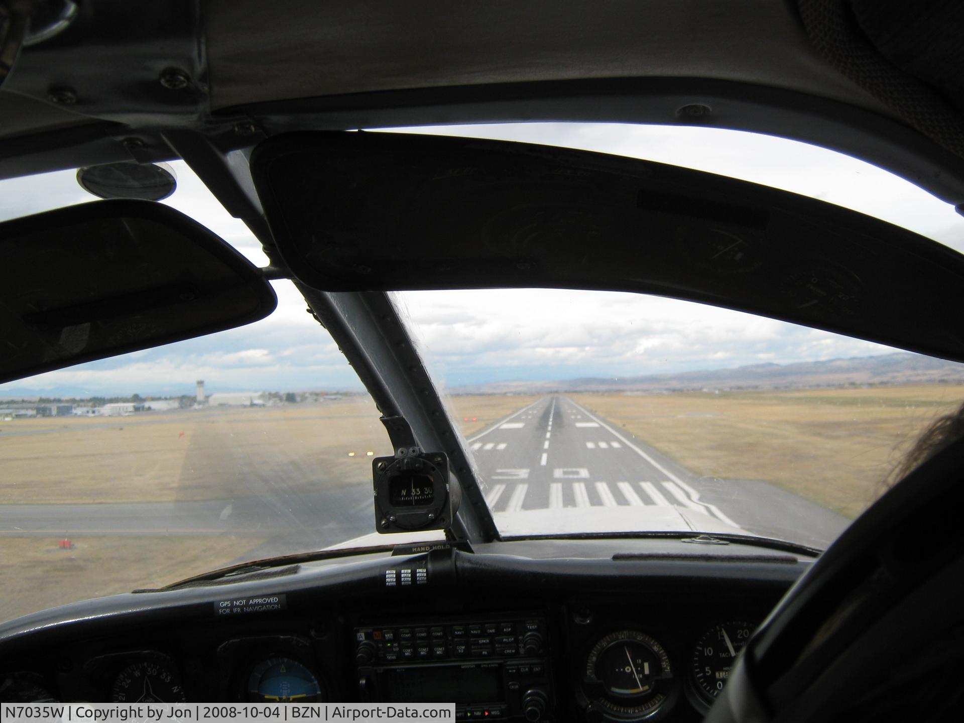 N7035W, 1962 Piper PA-28-180 C/N 28-718, Marcus on short crosswind final at BZN