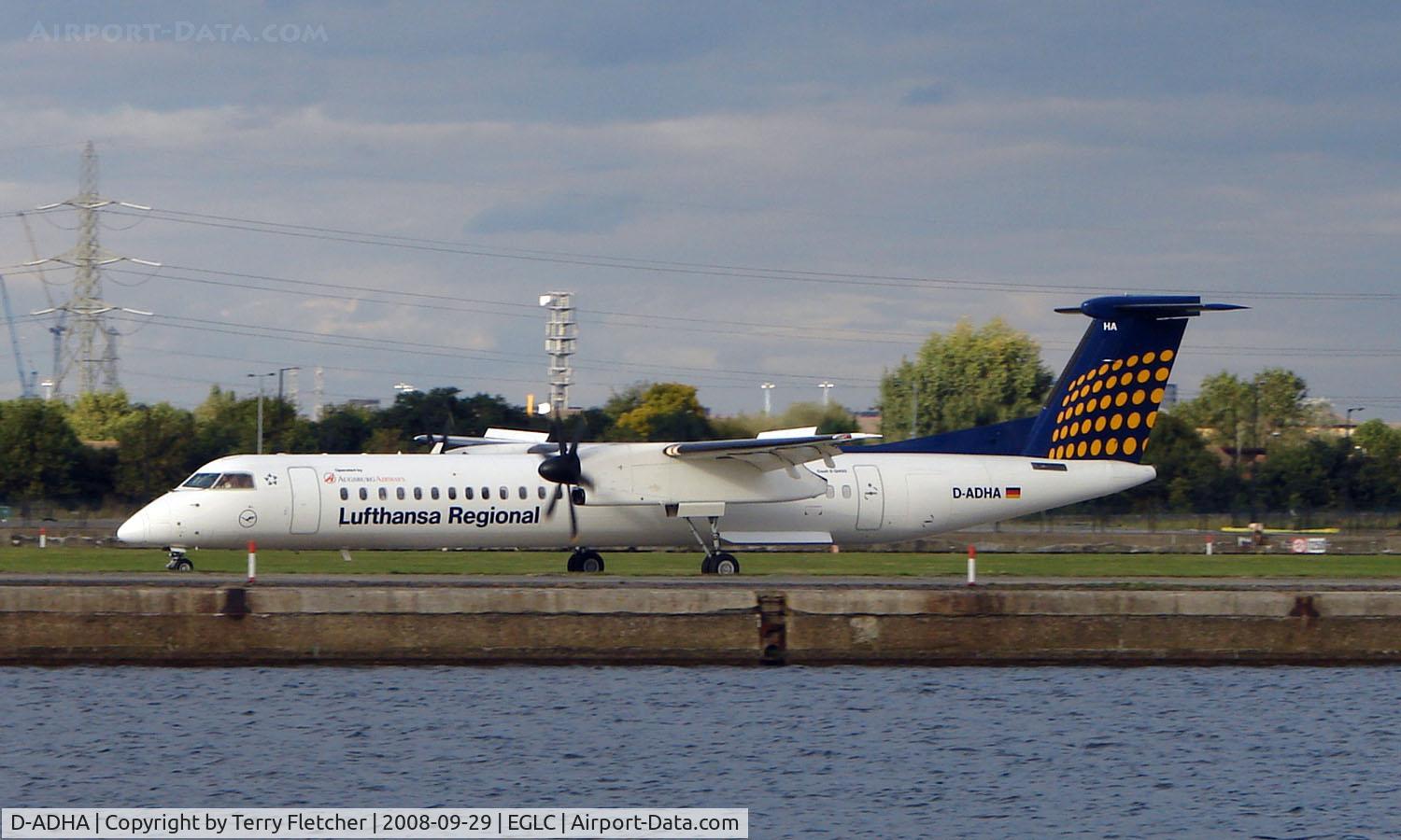 D-ADHA, 2000 De Havilland Canada DHC-8-402Q Dash 8 C/N 4028, Lufthansa Dash 8 at London City