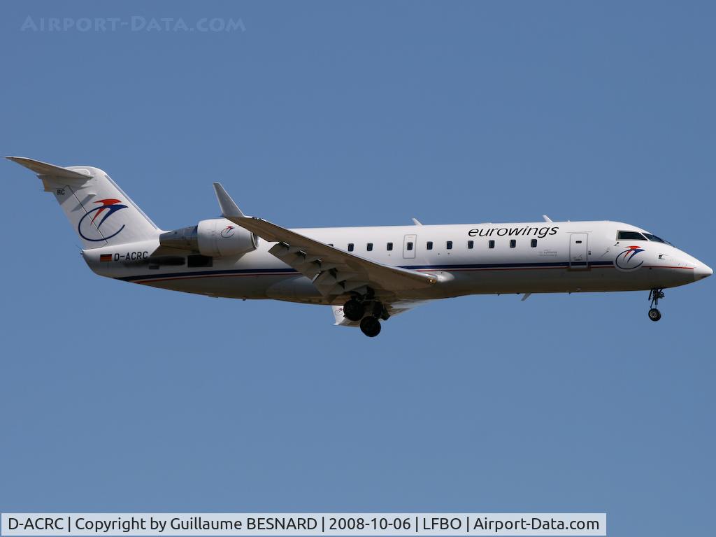 D-ACRC, 2001 Canadair CRJ-200ER (CL-600-2B19) C/N 7573, Landing 14R, didn't know they still had this old scheme!
