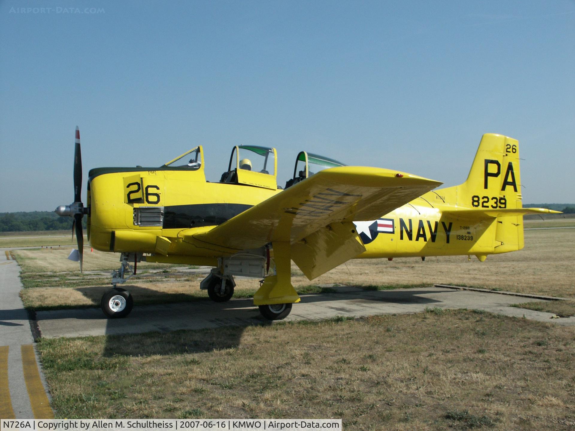 N726A, North American T-28B C/N 138239, Shot at KMWO