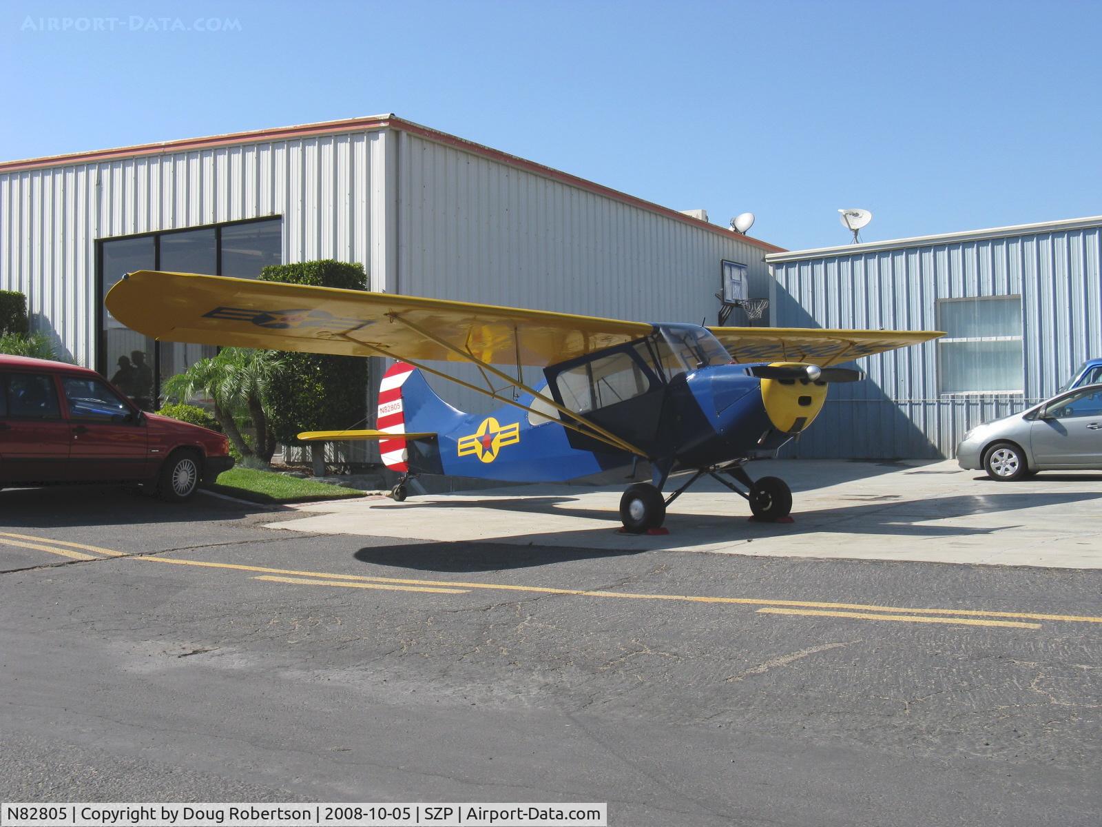 N82805, 1946 Aeronca 7AC Champion C/N 7AC-1452, 1946 Aeronca 7AC CHAMPION, Continental C65 65 Hp, I'm not placing this aircraft in any of my warbird categories becaue the star and bar insignia does NOT conform to any ever used by the the United States Military Forces.