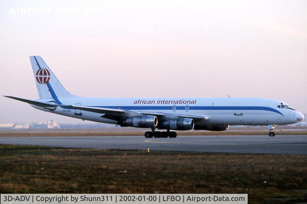 3D-ADV, 1968 Douglas DC-8-54F C/N 46012, Lining up rwy 14L for departure...