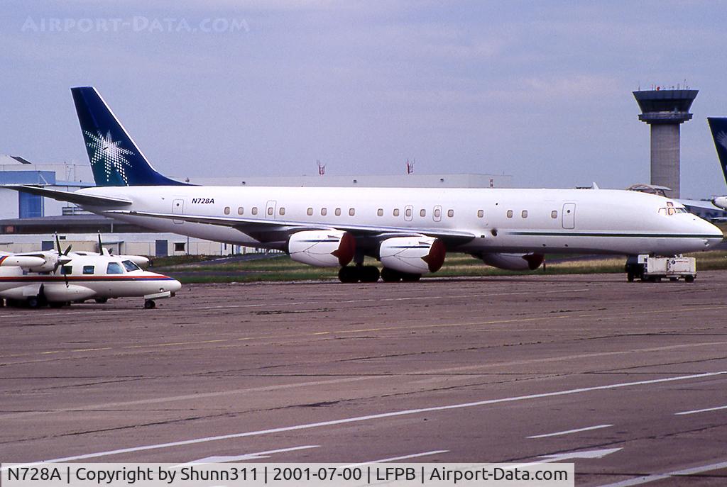 N728A, 1969 Douglas DC-8-72 C/N 46081, Parked during my first trip at Le Bourget airport...