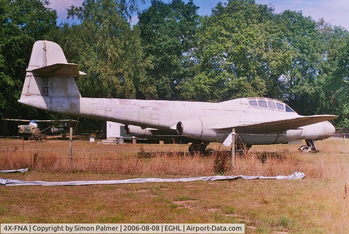 4X-FNA, 1953 Gloster Meteor NF.13 C/N 5616, Meteor NF.11 preserved at Lasham
