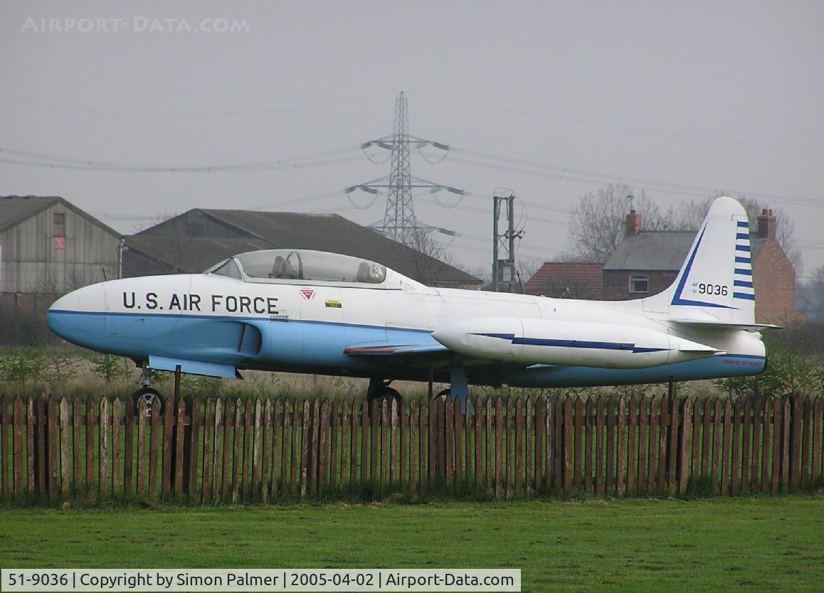 51-9036, 1951 Lockheed T-33A Shooting Star C/N 580-6820, T-33 preserved at Winthorpe