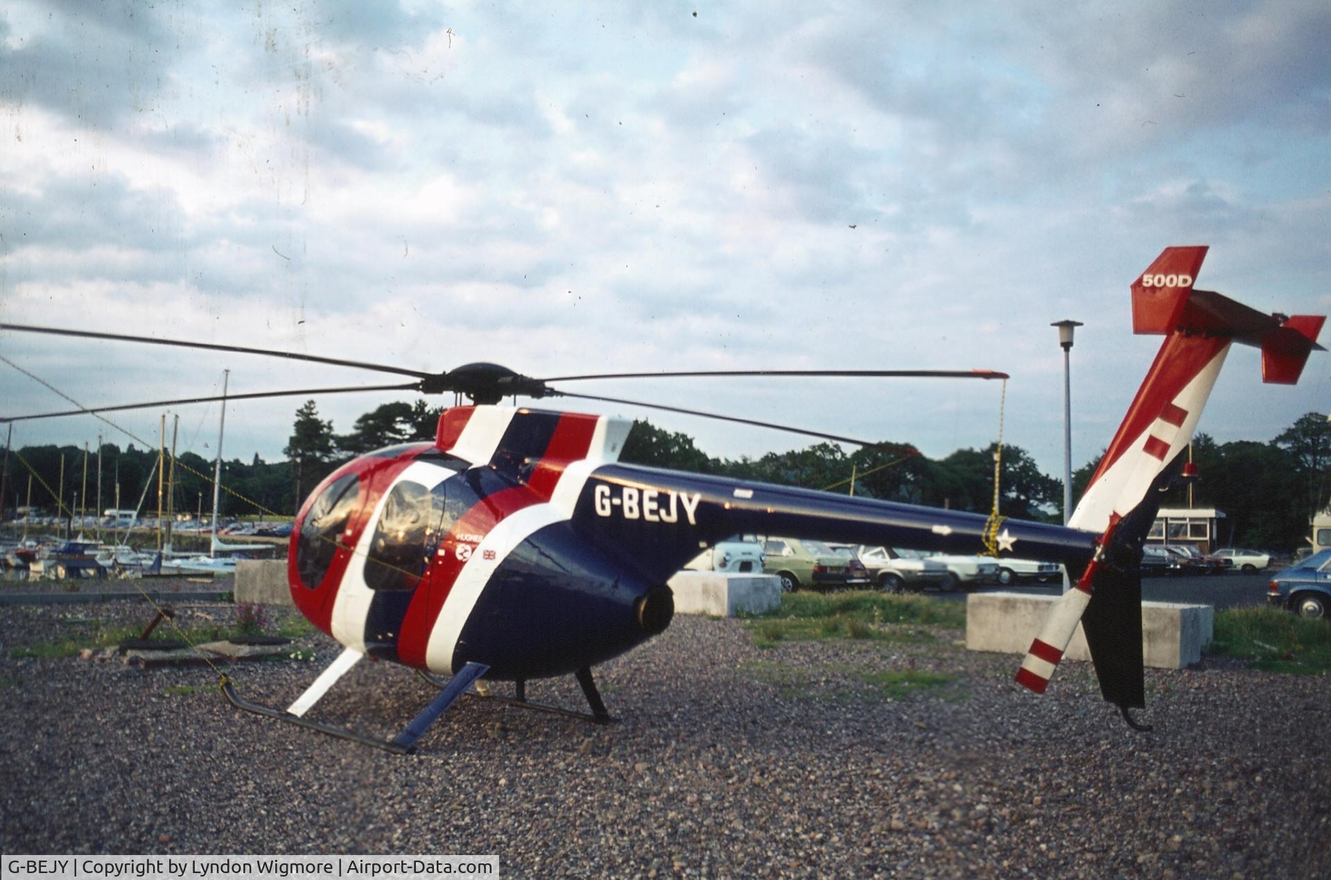G-BEJY, 1976 Hughes 369D C/N 1160011D, G-BEJY seen at Inverkip in Scotland. August 1977