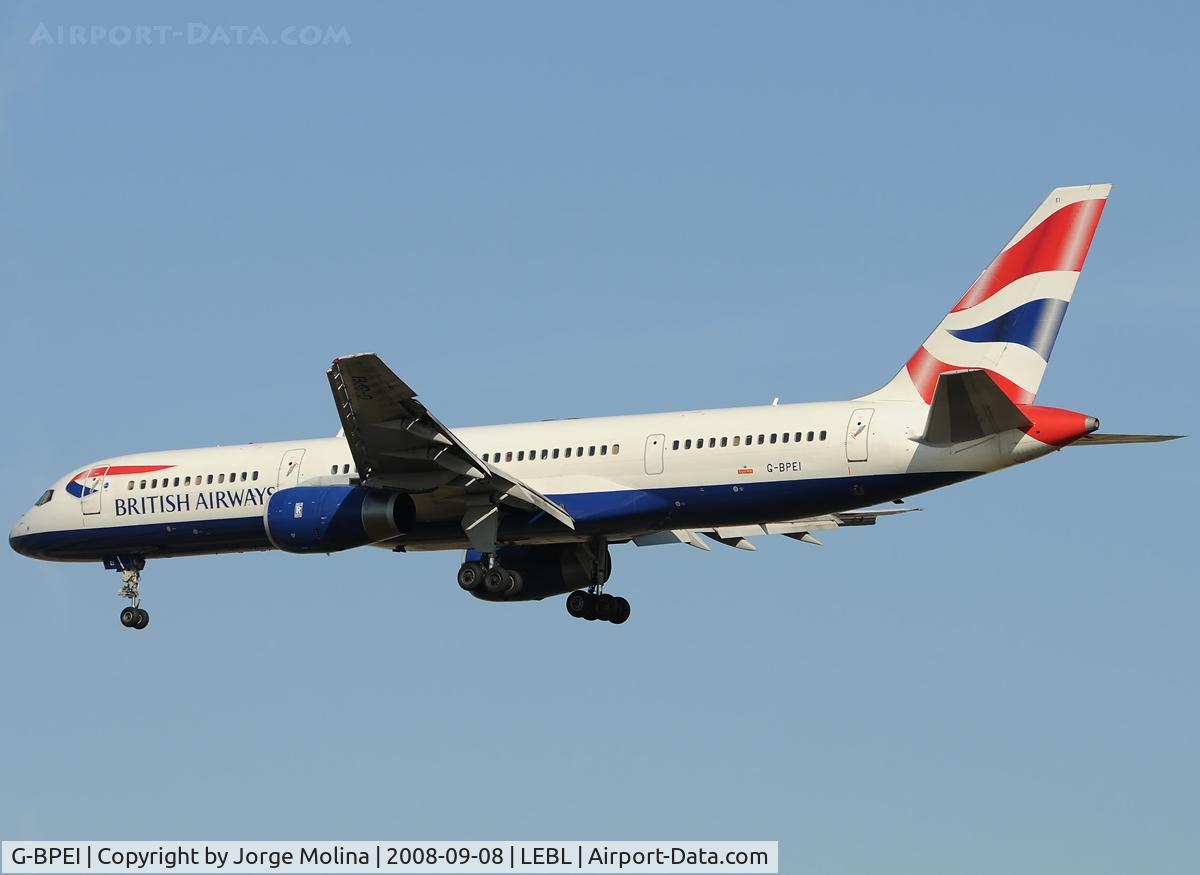 G-BPEI, 1994 Boeing 757-236 C/N 25806, SPEEDBIRD on final to RWY 25R.