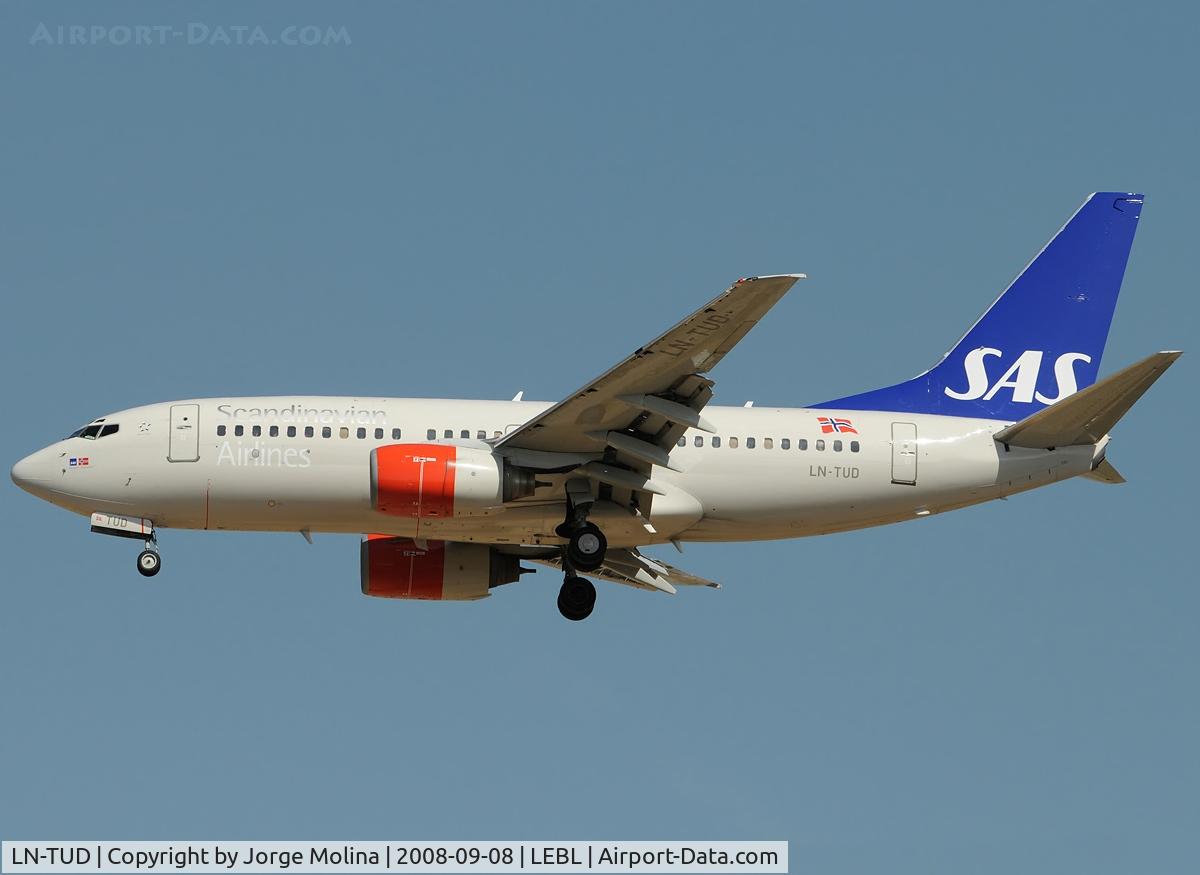 LN-TUD, 1998 Boeing 737-705 C/N 28217, Now with basic colours SAS Norge.