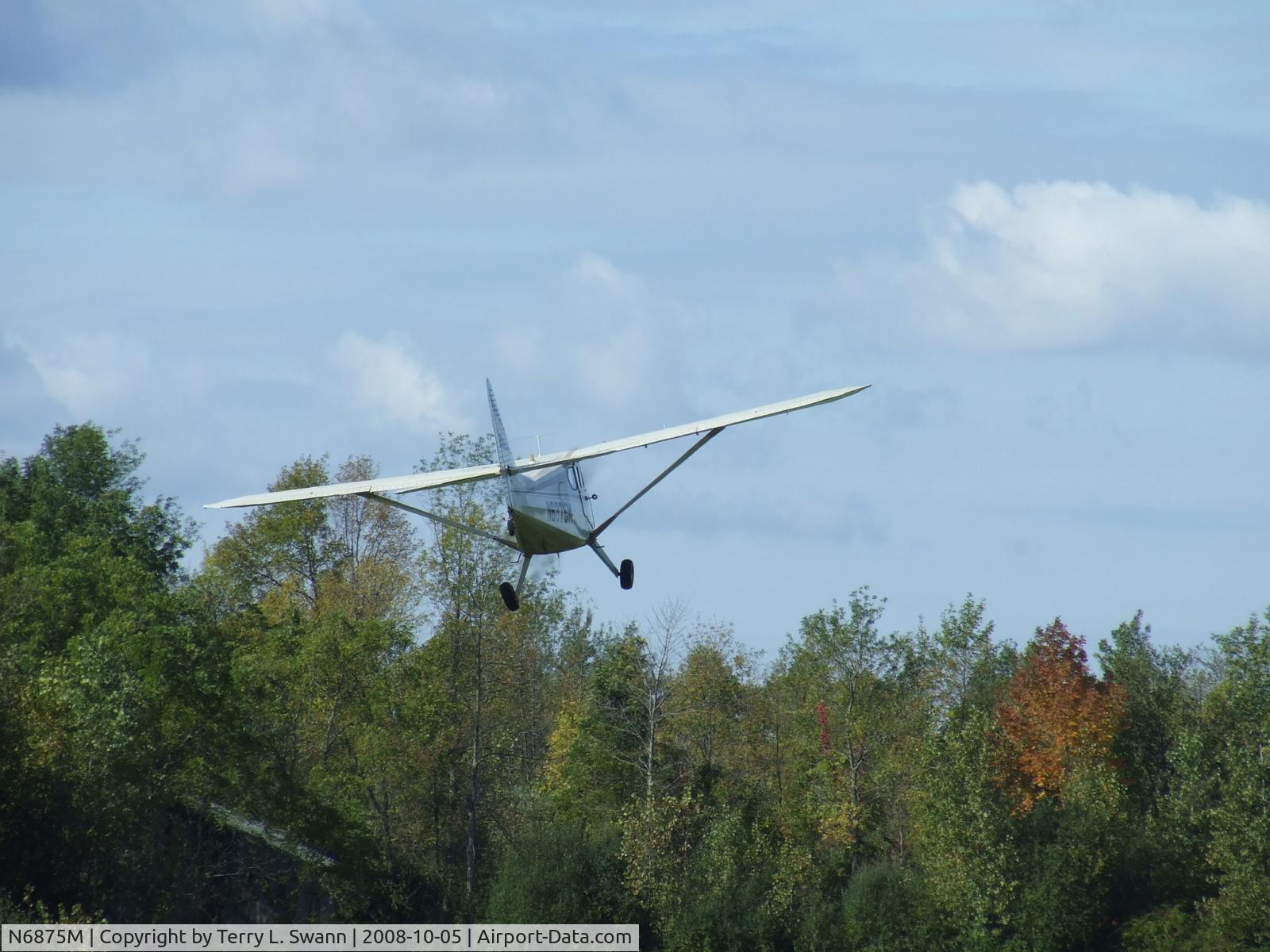 N6875M, 1948 Stinson 108-3 Voyager C/N 108-4875, Low pass at his home field.