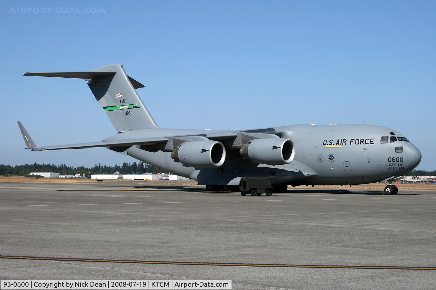93-0600, 1993 McDonnell Douglas C-17A Globemaster III C/N P-16, McChord Airshow