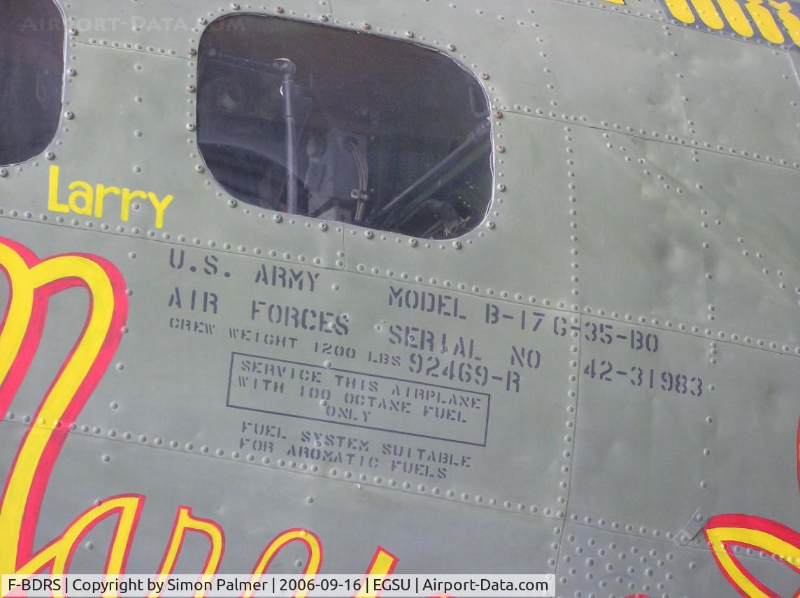F-BDRS, 1942 Boeing B-17G Flying Fortress C/N 32376, B-17 data block