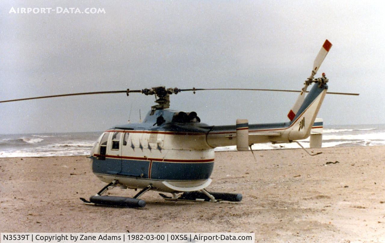N3539T, MBB Bo-105S C/N S-397, On South Padre Island Beach