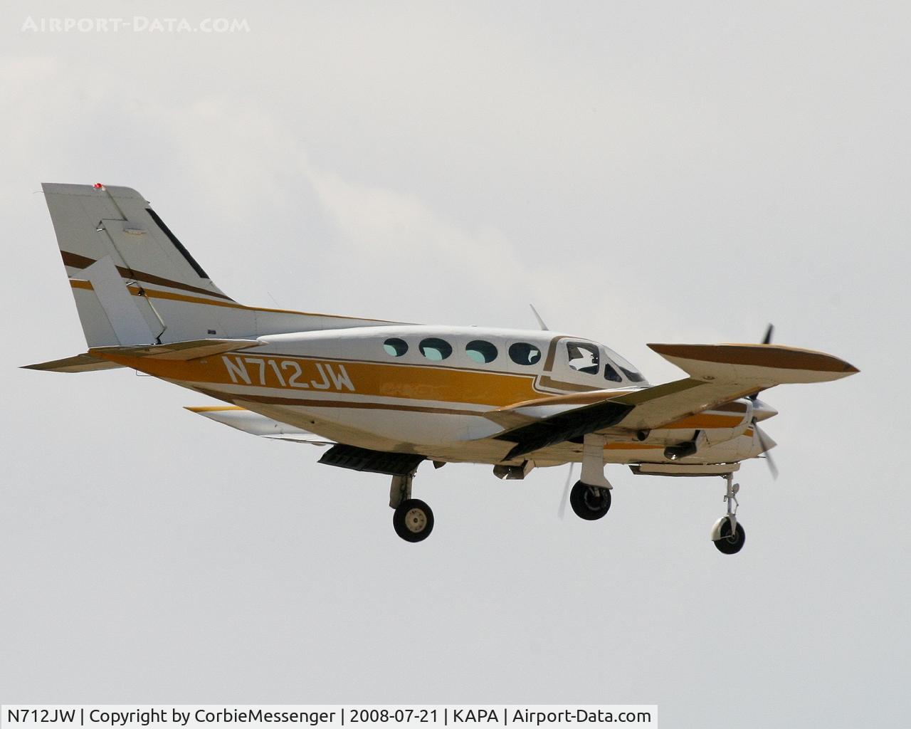 N712JW, 1969 Cessna 421A Golden Eagle C/N 421A0128, Cessna 421A on final for 35L at KAPA.