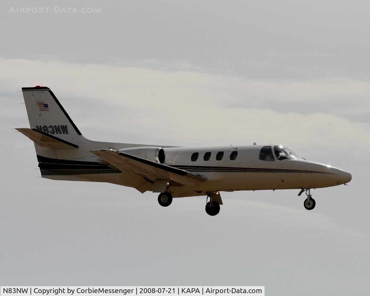 N83NW, 1976 Cessna 500 Citation I C/N 500-0309, Cessna Citation on final for 35L at KAPA.