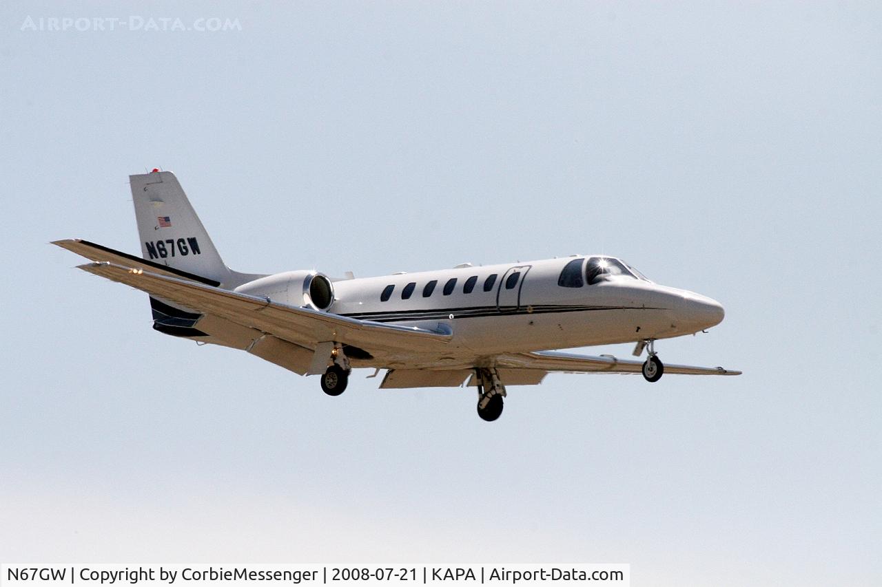 N67GW, 2003 Cessna 560 Citation Encore C/N 560-0641, Cessna Citation on final for 35L at KAPA.