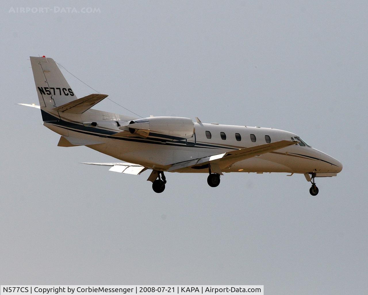 N577CS, 2007 Cessna 560XLS Citation Excel C/N 560-5726, Cessna Citation on final for 35L at KAPA.