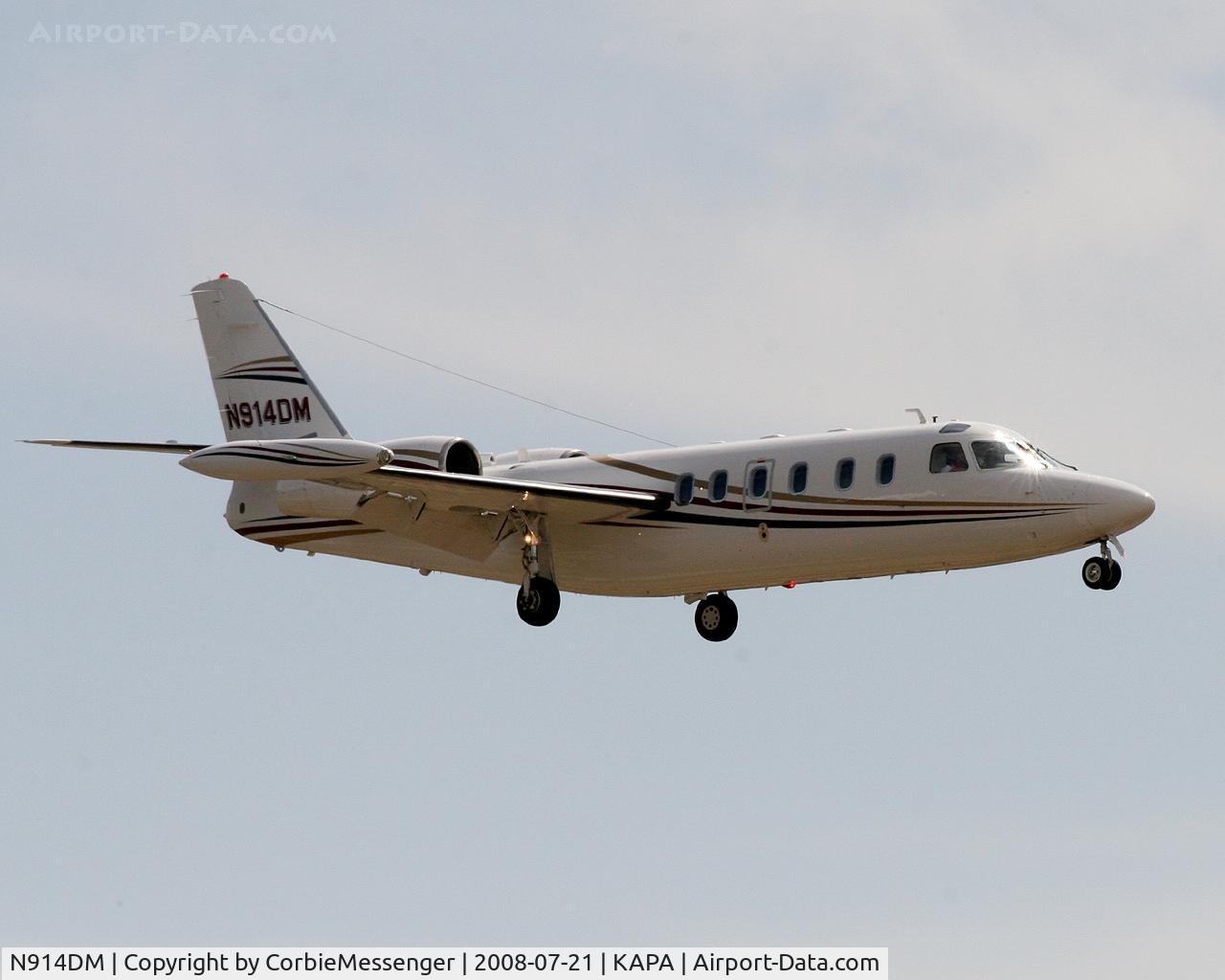 N914DM, 1981 Israel Aircraft Industries IAI-1124 Westwind C/N 357, An IAI Westwind on final for 35L at KAPA.