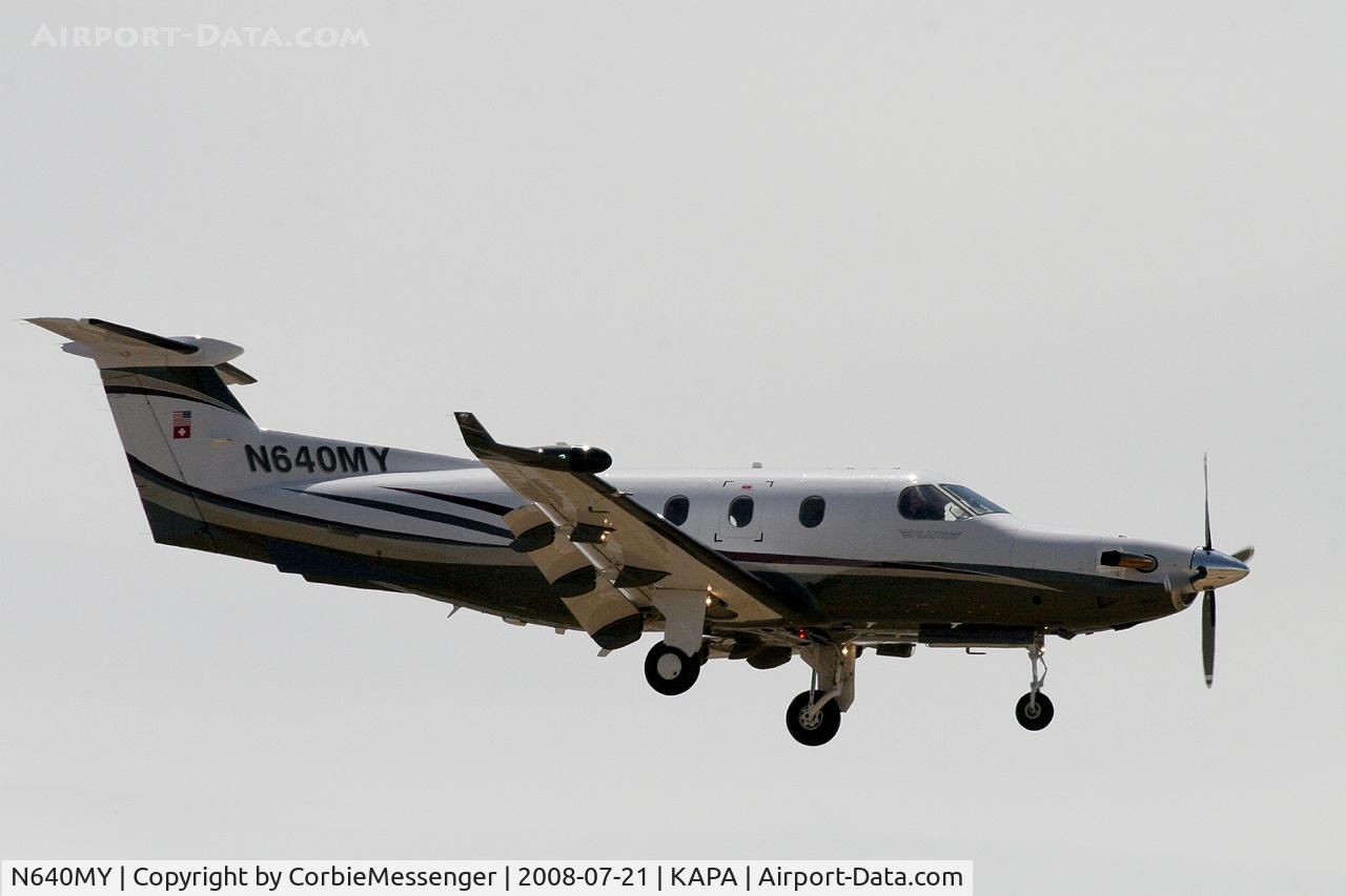 N640MY, 2005 Pilatus PC-12/45 C/N 640, A Pilatus PC-12/45 on final for 35L at KAPA.