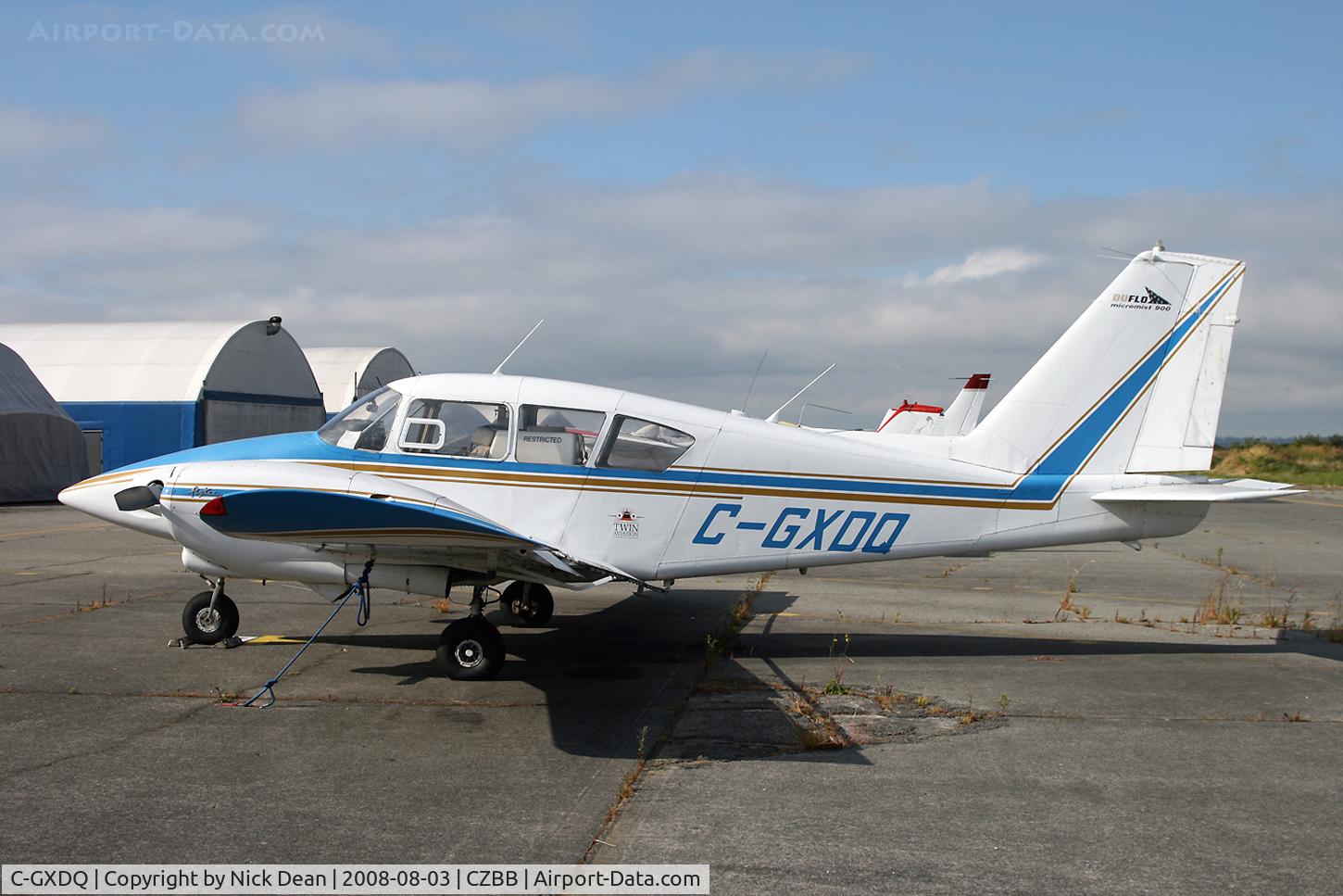 C-GXDQ, 1961 Piper PA-23-250 Aztec C/N 27-396, Boundary Bay BC (the 2nd infiltration)