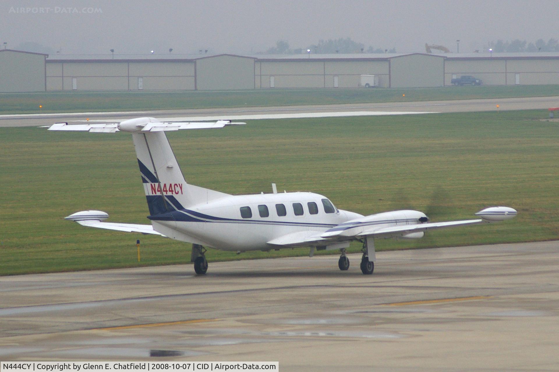 N444CY, 1984 Piper PA-42-720 Cheyenne III C/N 42-5501025, Taxiing to Runway 13 for departure, foggy morning