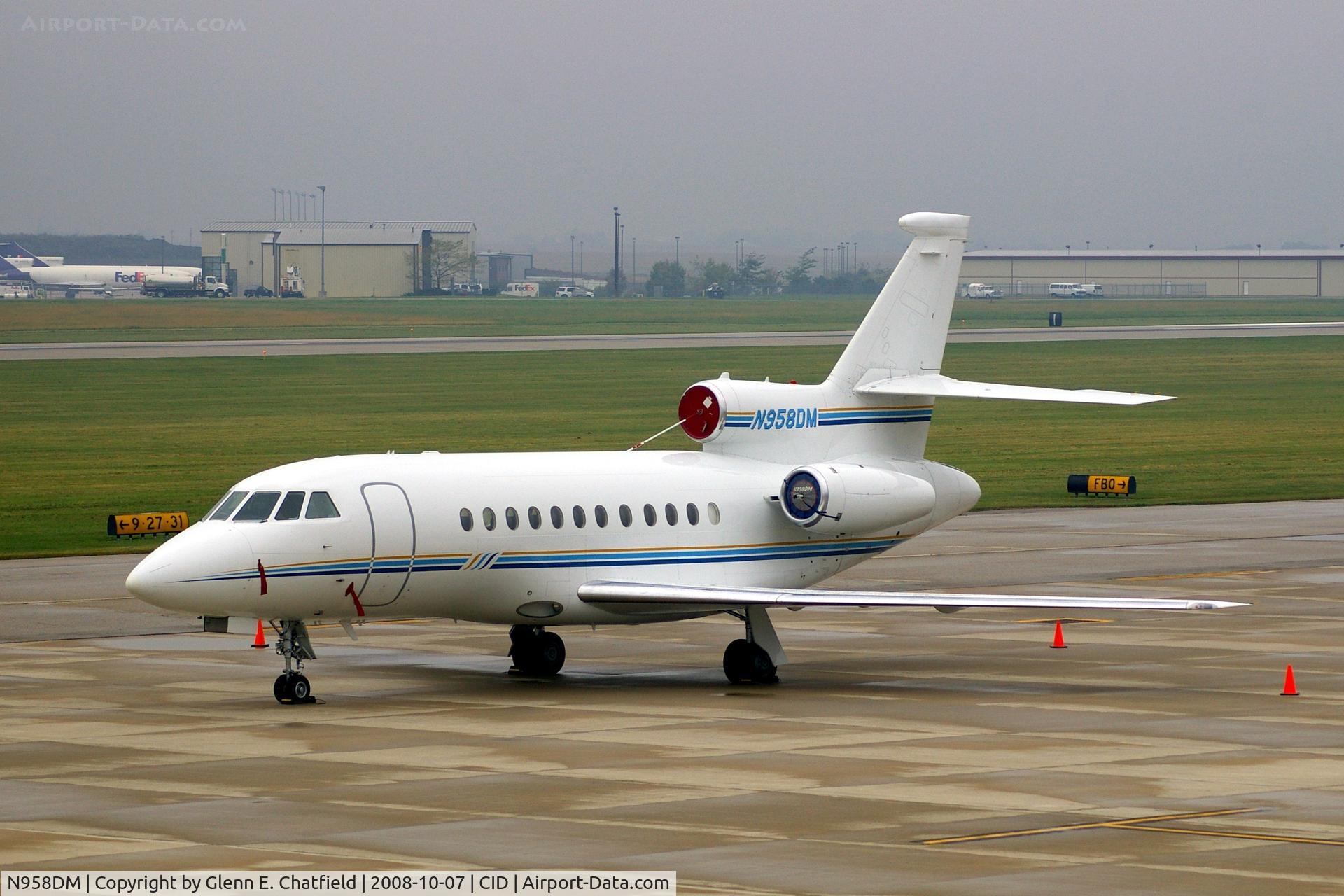 N958DM, 2002 Dassault Falcon 900EX C/N 119, Parked overnight on the Landmark ramp