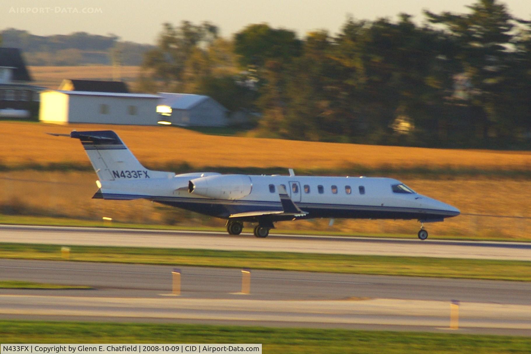 N433FX, 2002 Learjet 45 C/N 192, FlexJet on takeoff roll Runway 27, not long after sunrise.