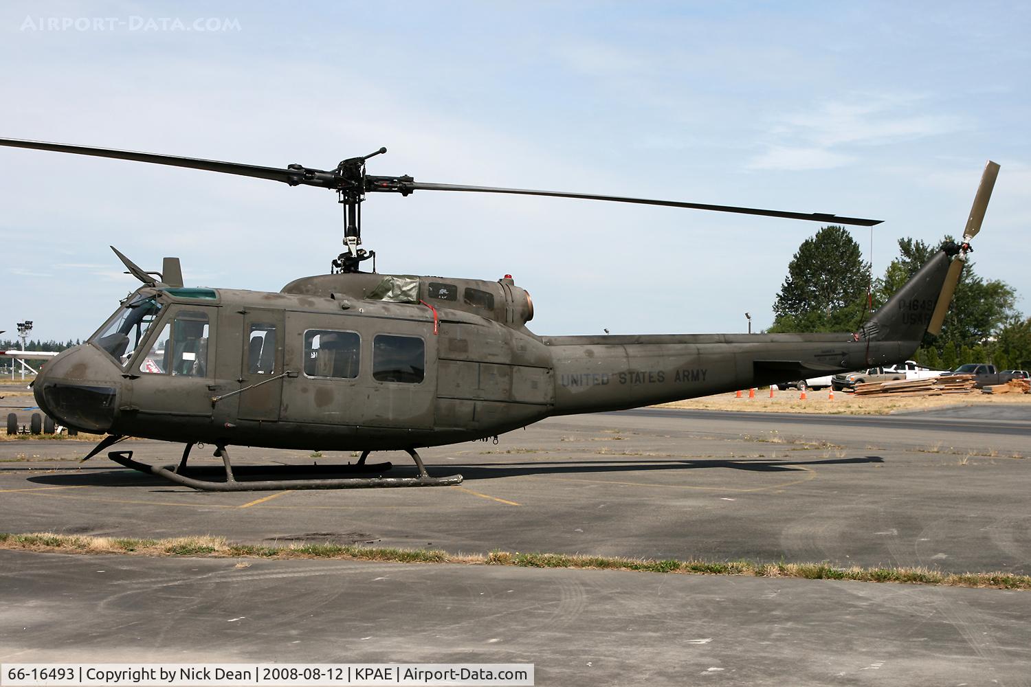 66-16493, 1966 Bell UH-1H Iroquois C/N 8687, Everett Community College Aviation School