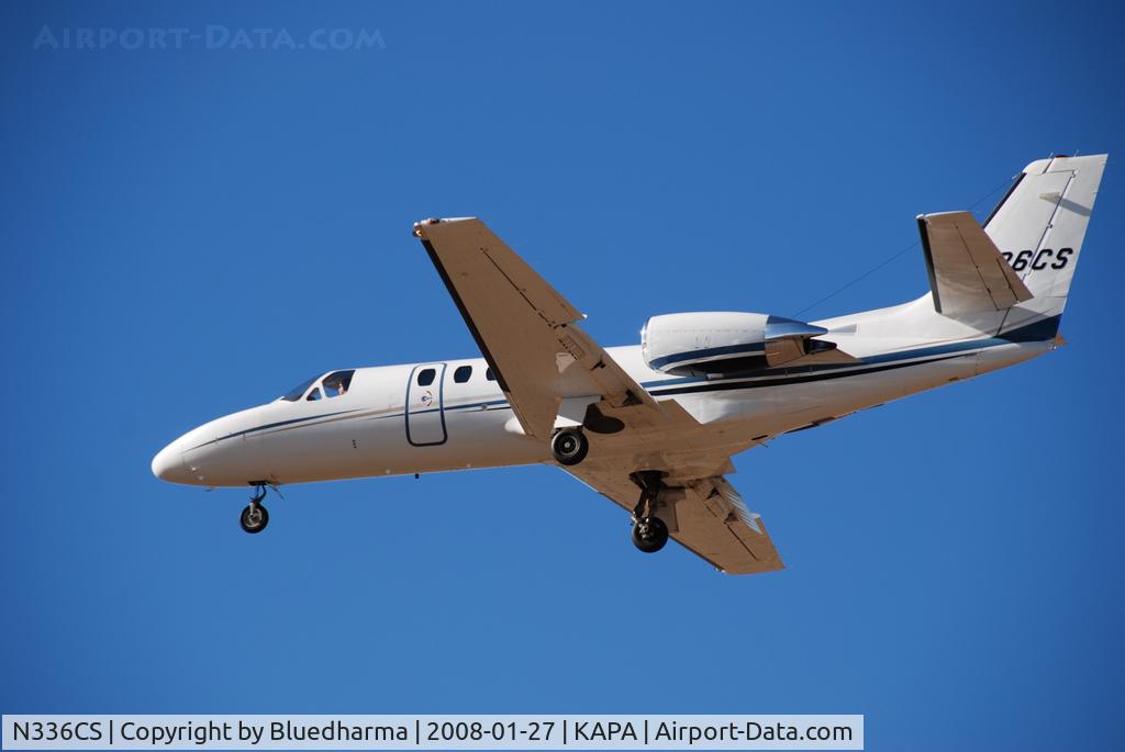 N336CS, 2004 Cessna 550 Citation Bravo C/N 550-1095, Approach to 17L.