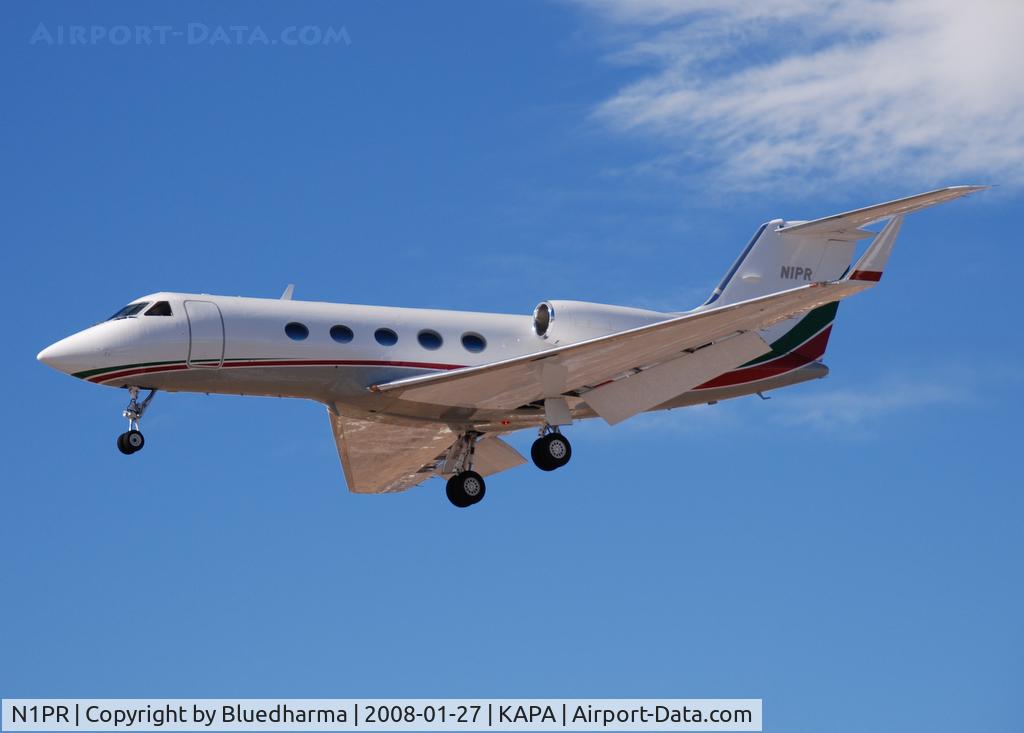 N1PR, 1981 Gulfstream American G-1159A Gulfstream III C/N 341, On approach to 17L.