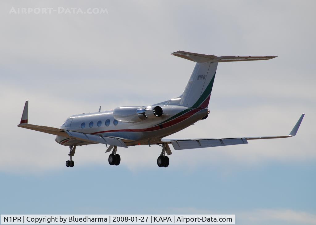 N1PR, 1981 Gulfstream American G-1159A Gulfstream III C/N 341, On approach to 17L.