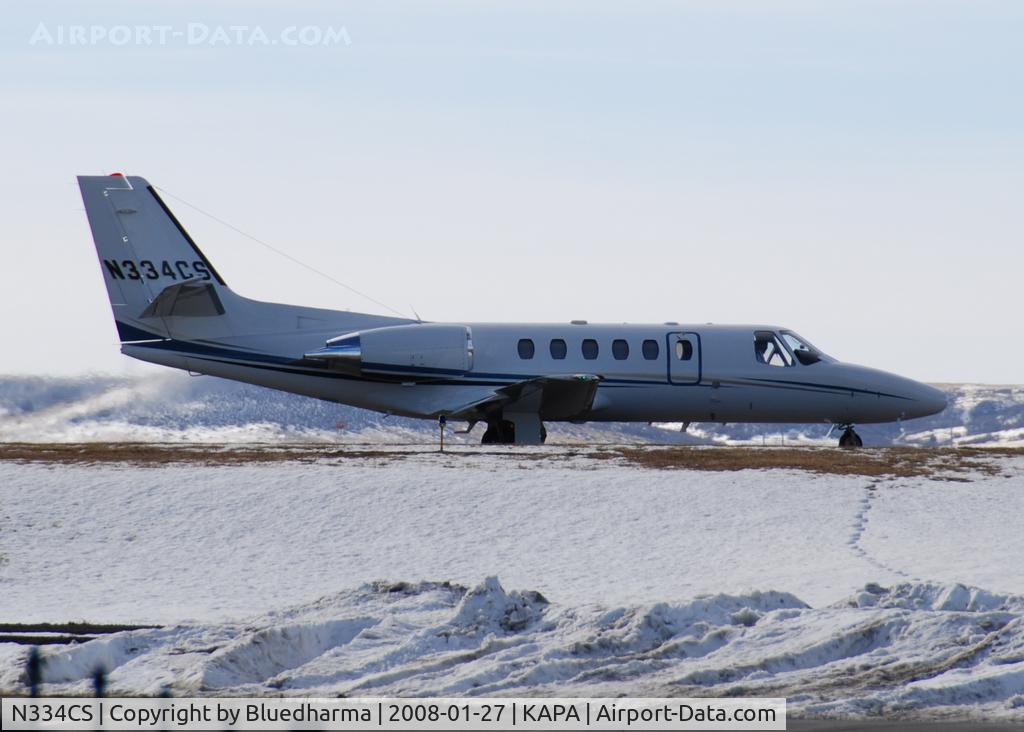 N334CS, 2004 Cessna 550 Citation Bravo C/N 550-1089, Takeoff from 17L.
