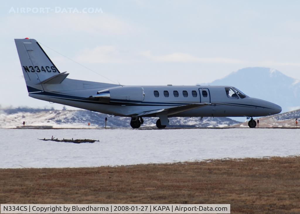 N334CS, 2004 Cessna 550 Citation Bravo C/N 550-1089, Takeoff from 17L.