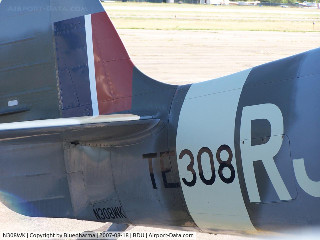 N308WK, 1945 Supermarine 361 Spitfire Tr9 C/N CBAF.4494, TE308 Spitfire Parked at Boulder open house.