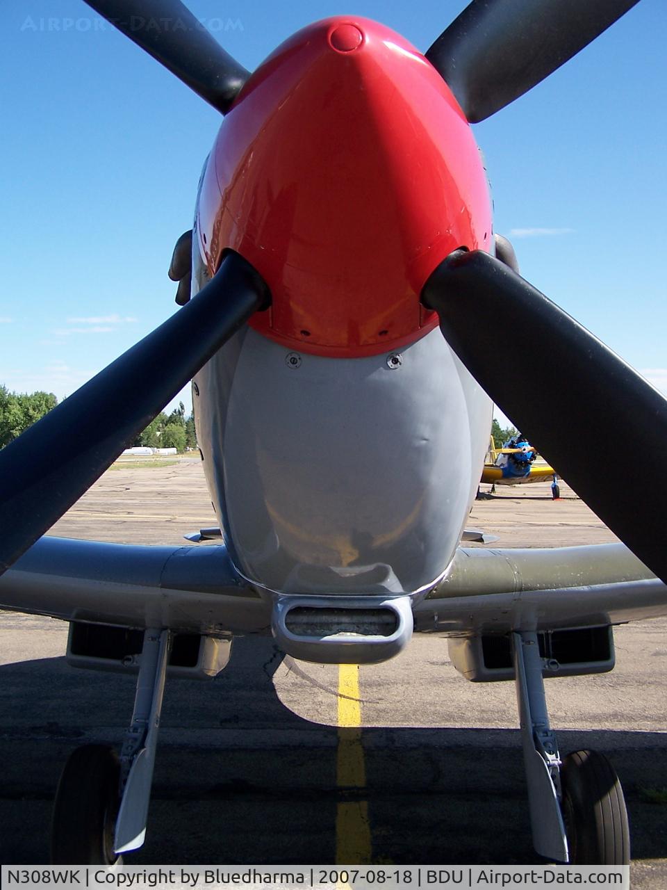 N308WK, 1945 Supermarine 361 Spitfire Tr9 C/N CBAF.4494, TE308 Spitfire Parked at Boulder open house.