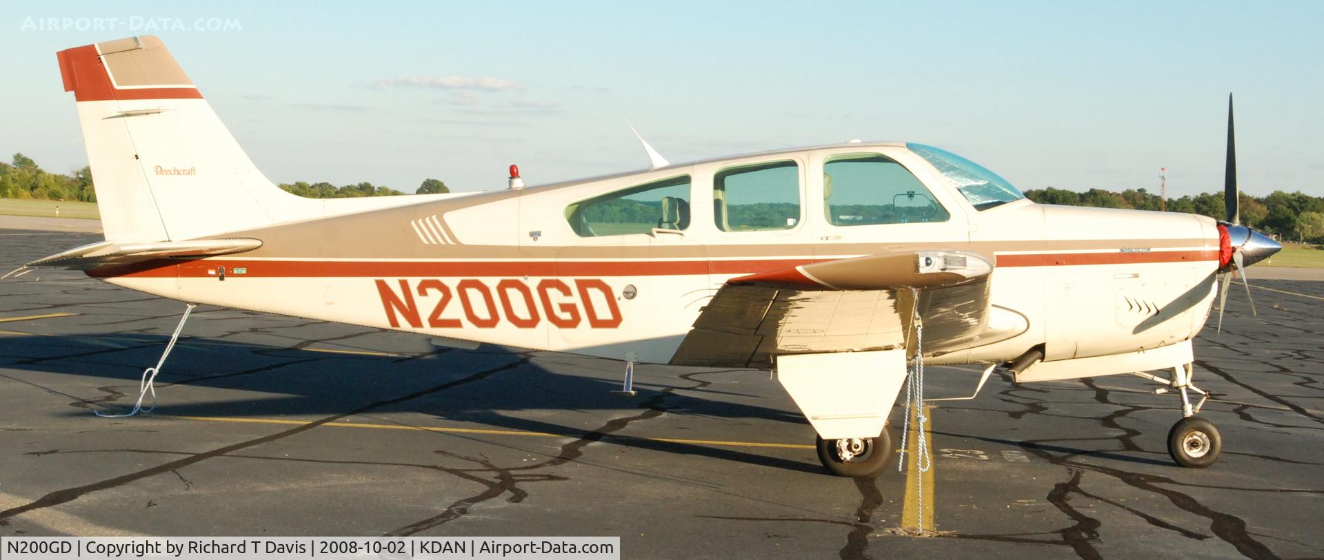 N200GD, 1988 Beech F33A Bonanza C/N CE-1264, 1988 Beech F33A in Danville Va .