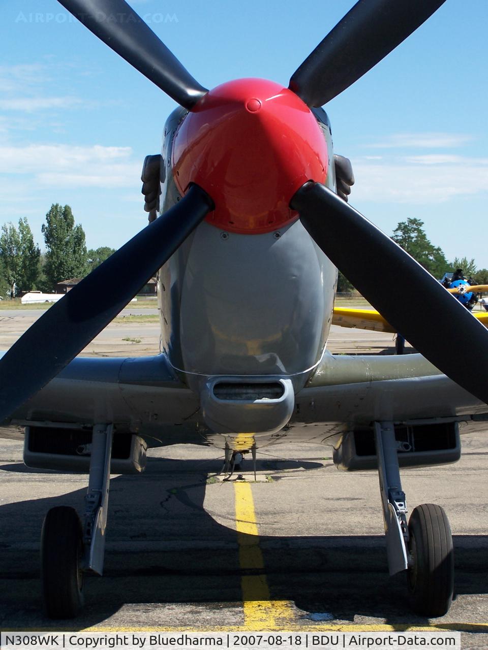 N308WK, 1945 Supermarine 361 Spitfire Tr9 C/N CBAF.4494, TE308 Spitfire Parked at Boulder open house.