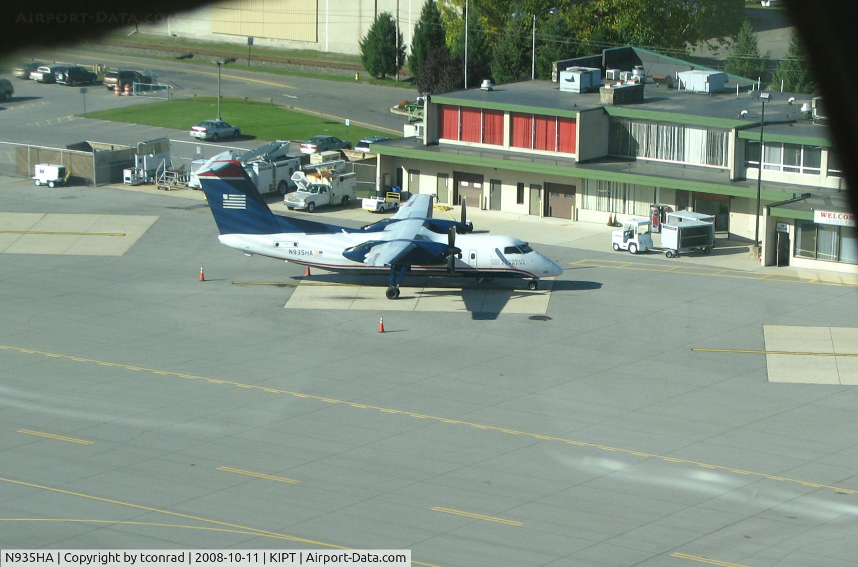 N935HA, De Havilland Canada DHC-8-102 Dash 8 C/N 142, at Williamsport (while departing)