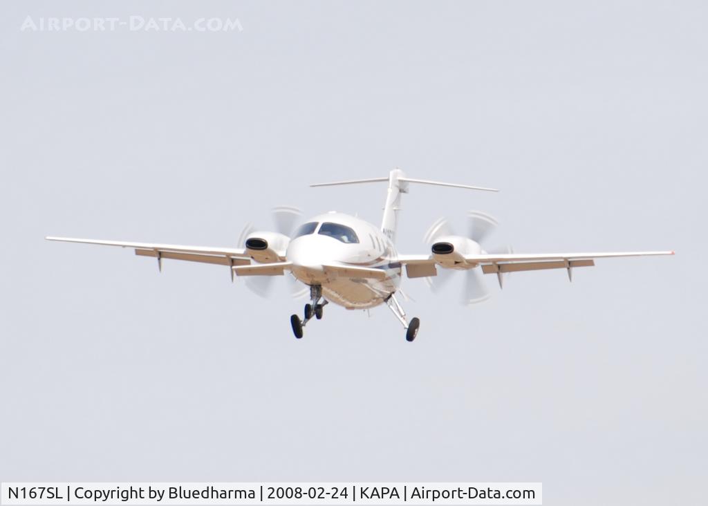 N167SL, 2007 Piaggio P-180 C/N 1136, On approach to 17L.