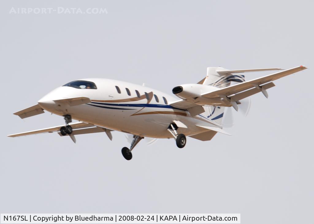 N167SL, 2007 Piaggio P-180 C/N 1136, On approach to 17L.