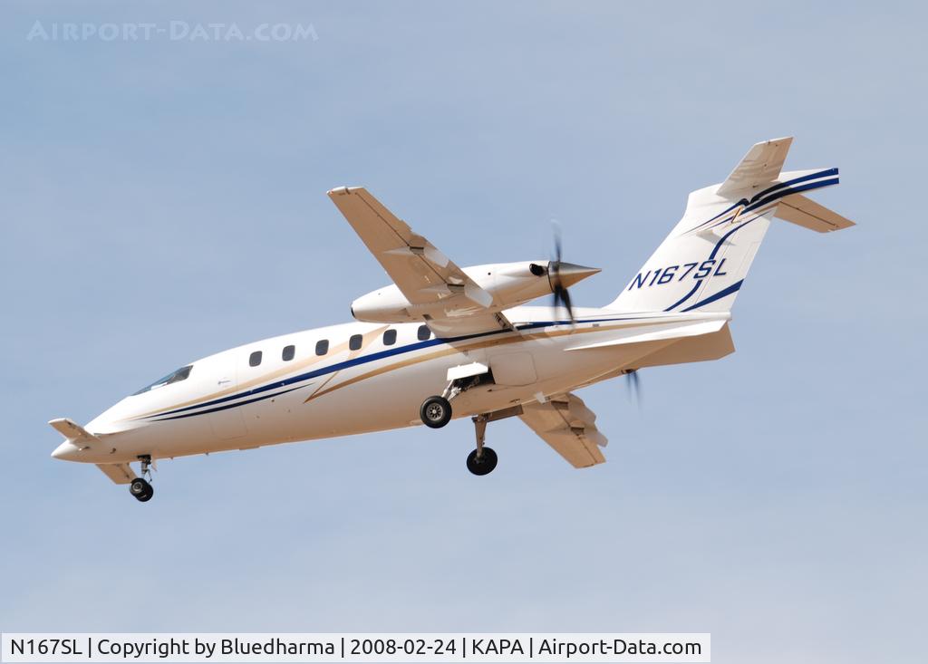 N167SL, 2007 Piaggio P-180 C/N 1136, On approach to 17L.