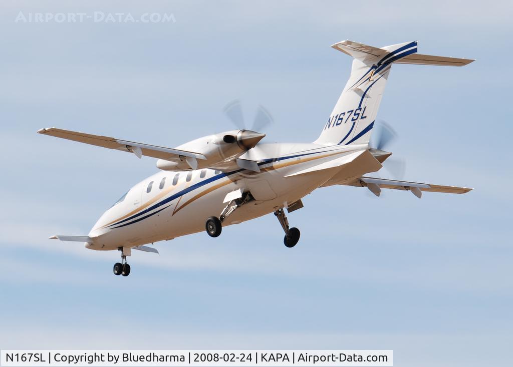 N167SL, 2007 Piaggio P-180 C/N 1136, On approach to 17L.