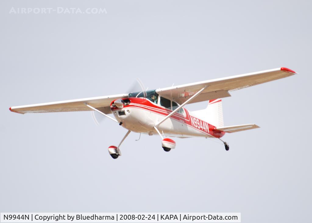 N9944N, 1975 Cessna 180J C/N 18052599, On approach to 17L.