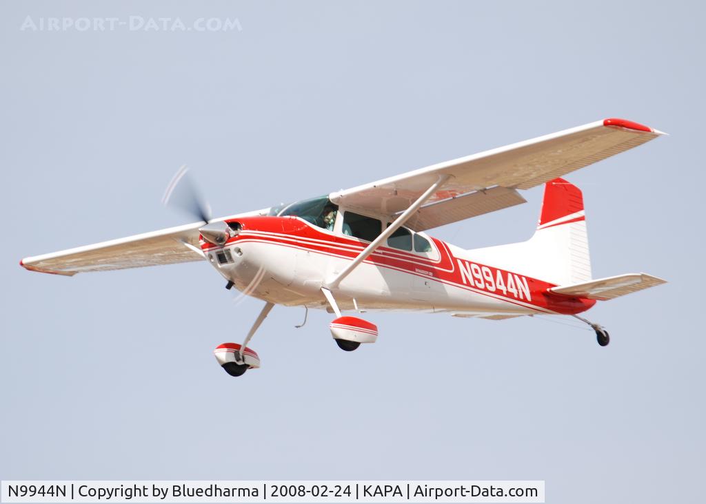 N9944N, 1975 Cessna 180J C/N 18052599, On approach to 17L.